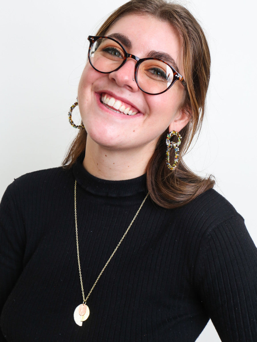 colorful beaded confetti earrings | Fair Anita