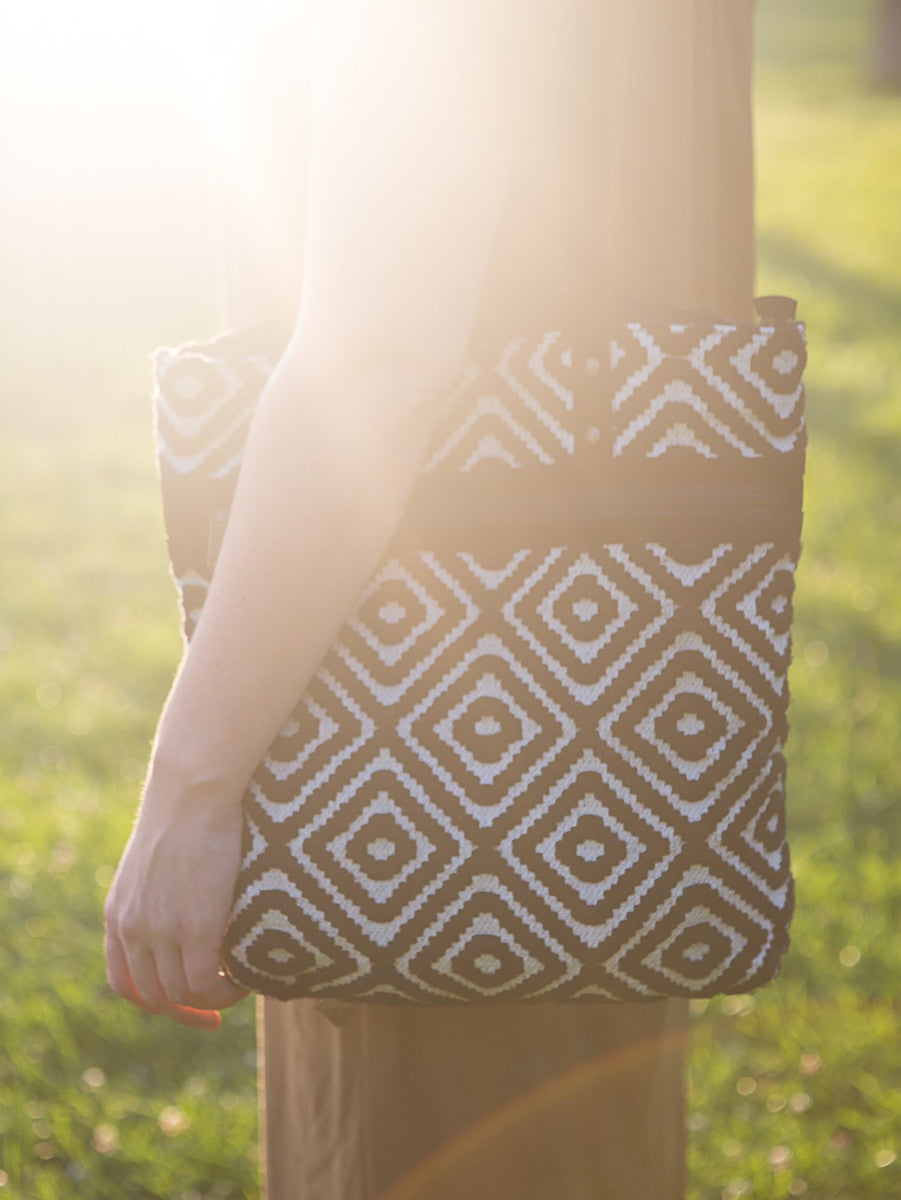 black and white pattern tote bag | Fair Anita