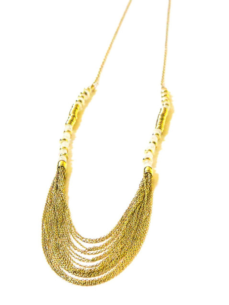 art deco many strands brass necklace | Fair Anita