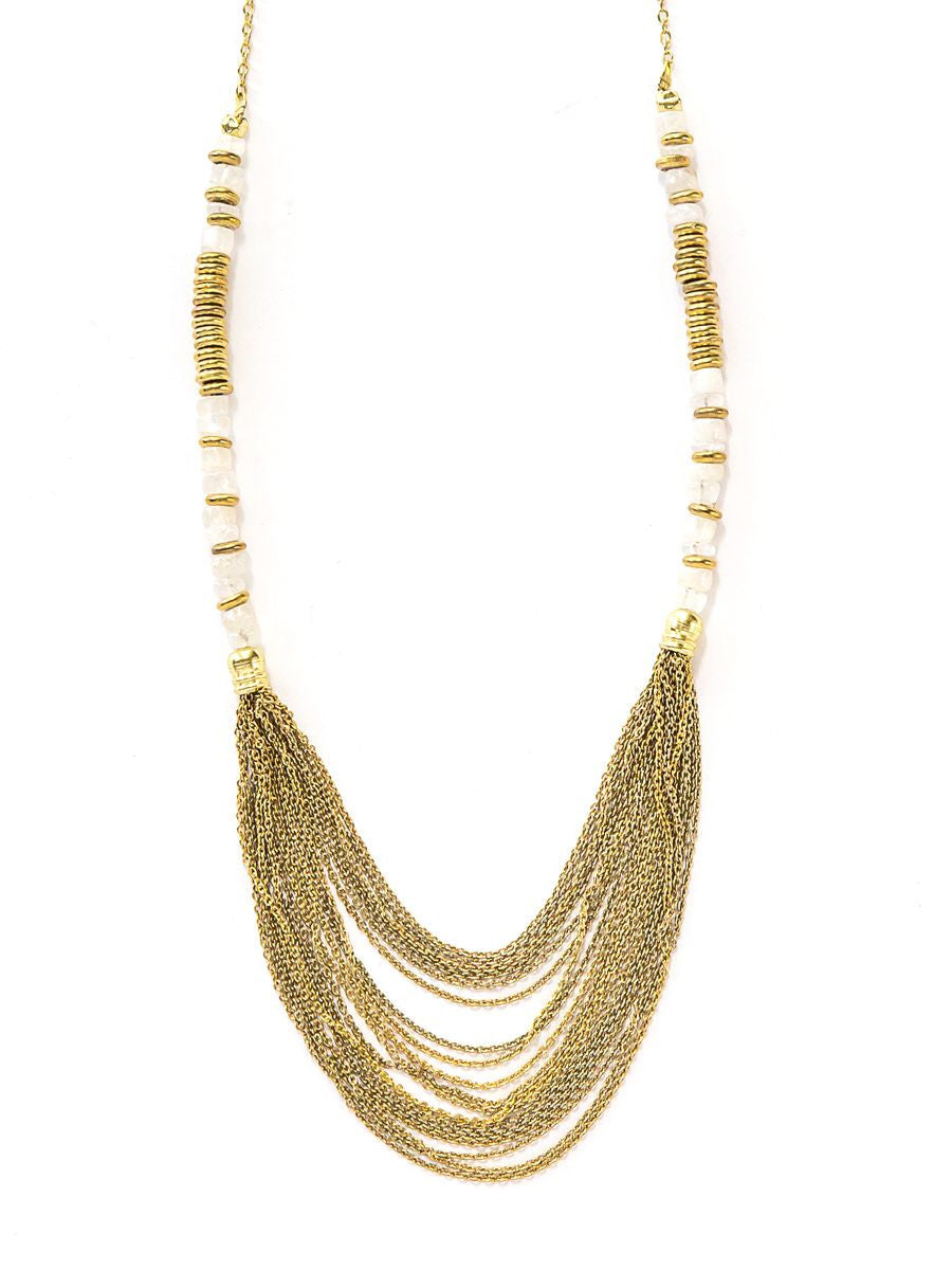 art deco many strands brass necklace | Fair Anita