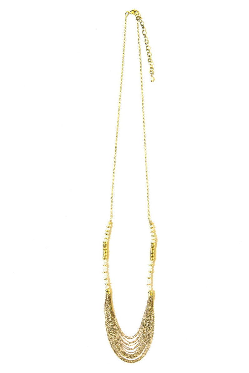 art deco many strands brass necklace | Fair Anita