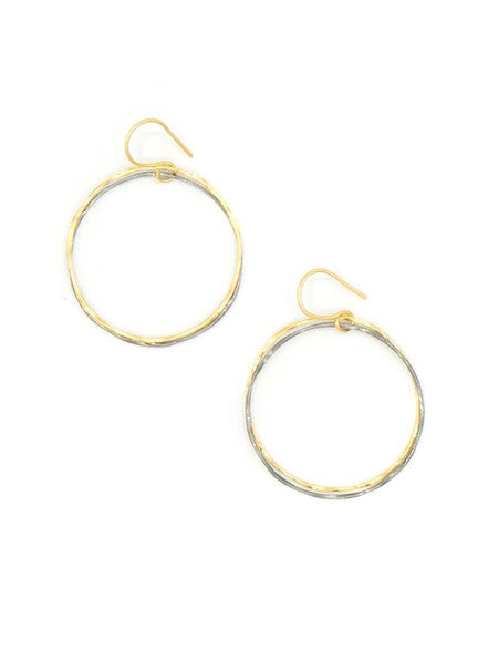 Mixed Metal Loop Earrings