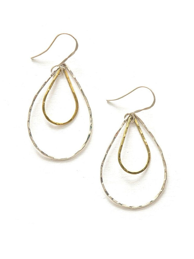 Mixed Metal Teardrop Dangle Earrings | Fair Anita