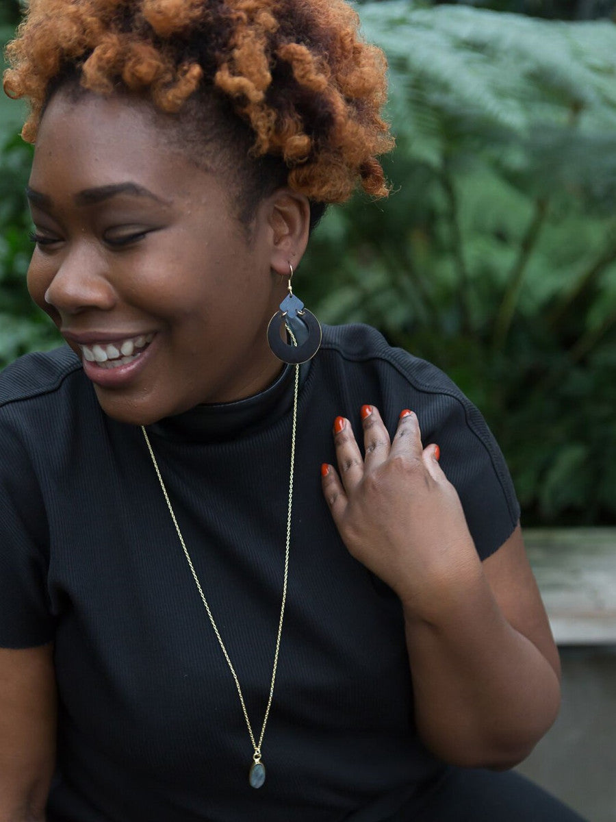 Neutral Painted Loop Earring | Fair Anita