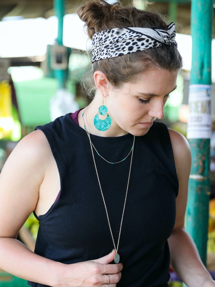 Painted Blue and Teal Earrings | Fair Anita