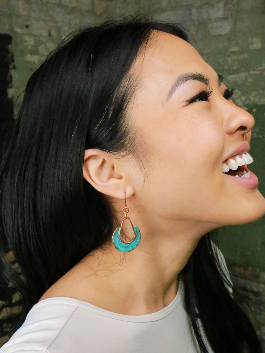 Patina upcycled Copper Hoops | Fari Anita