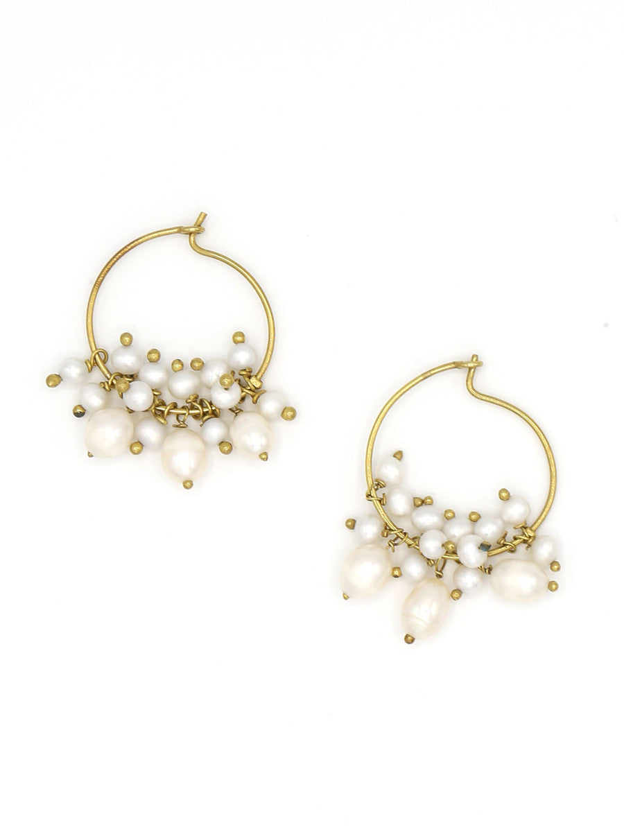 pearl cluster hoops | Fair Anita