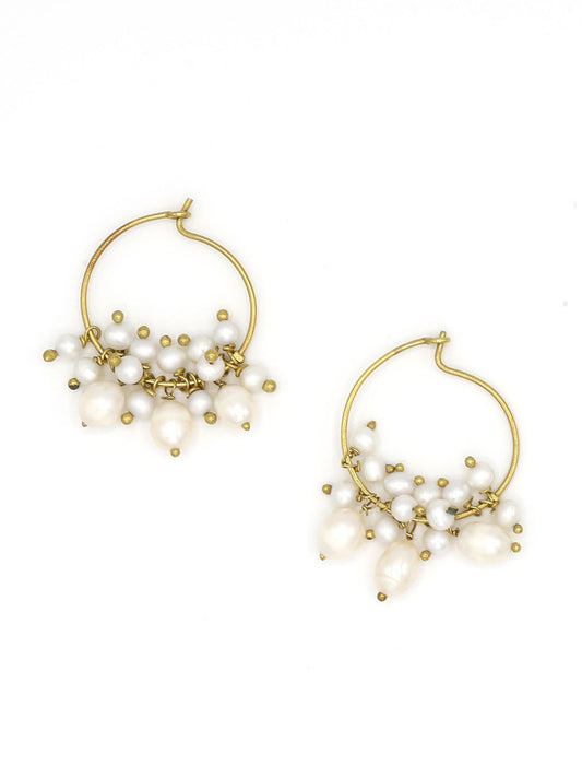 pearl cluster hoops | Fair Anita