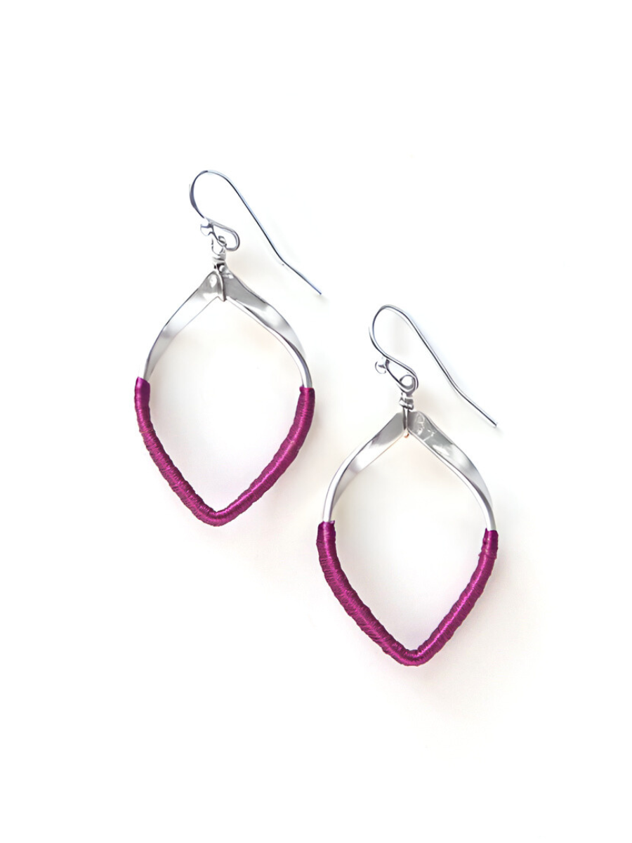 Pink Wrapped Twist Earring