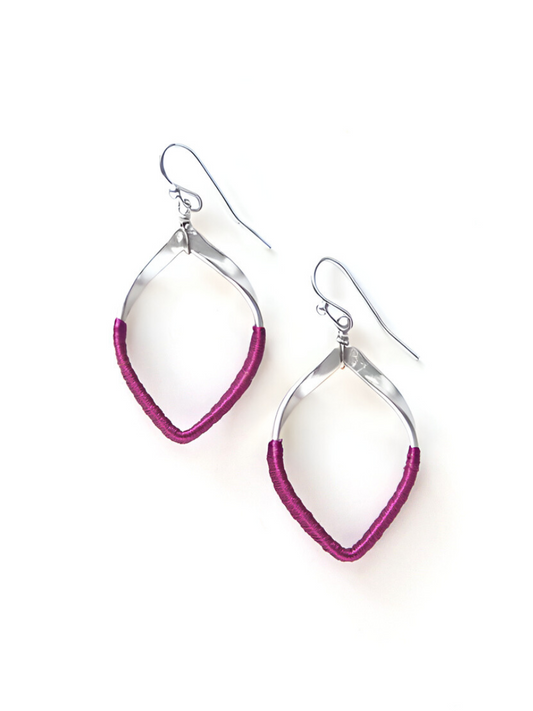 Pink Wrapped Twist Earring
