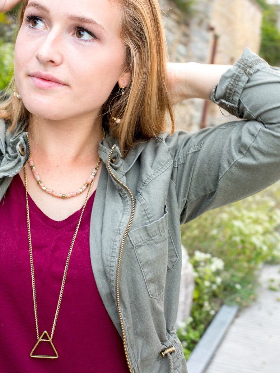 Long fair trade triangle necklace | Fair Anita