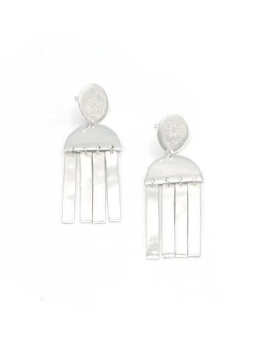 trendy silver wind chime earrings | Fair Anita