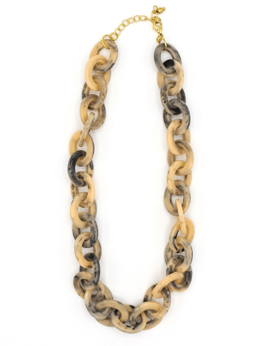 Blue cream chunky chain resin necklace | Fair Anita