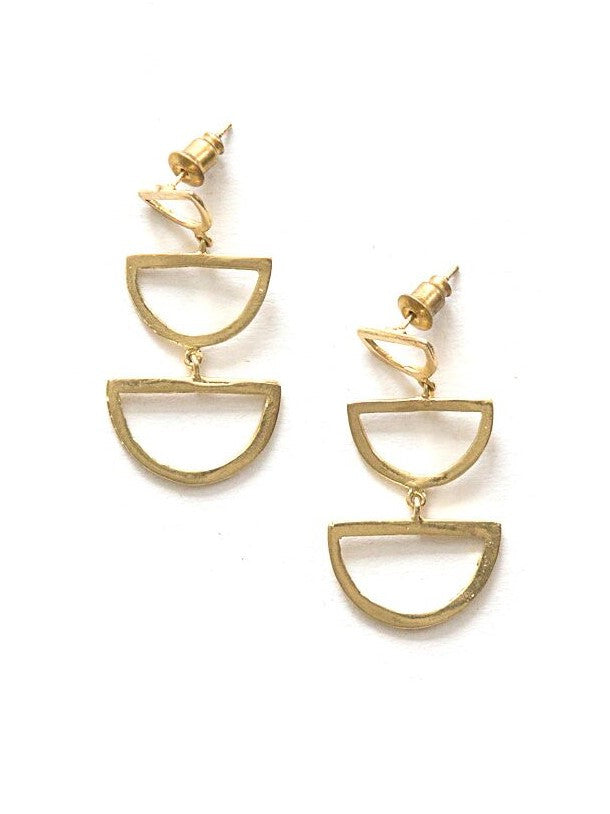 Triple half moon dangle studs | Fair Anita