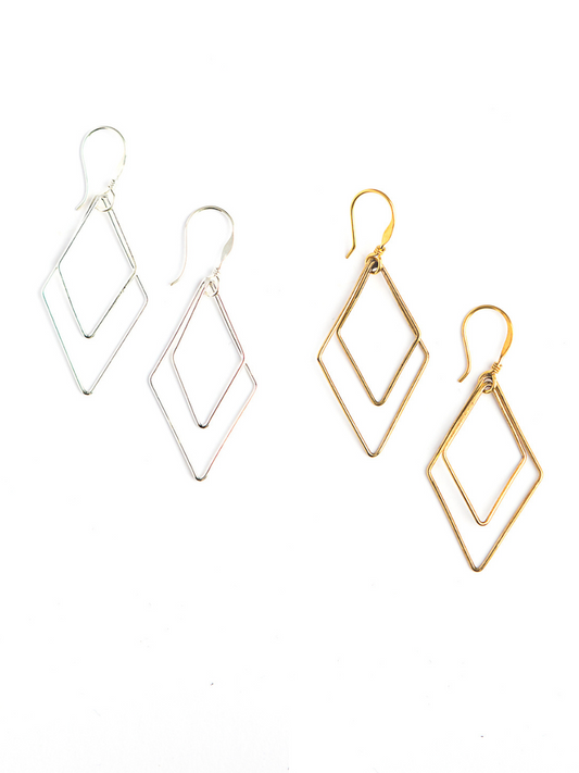 Rhombus Dangle Earrings