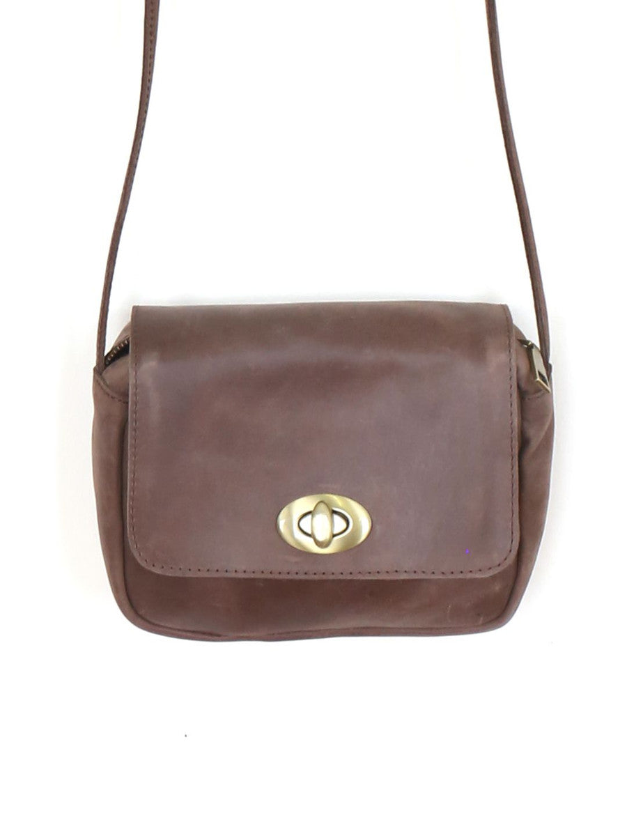 chocolate eco-friendly small crossbody bag | Fair Anita