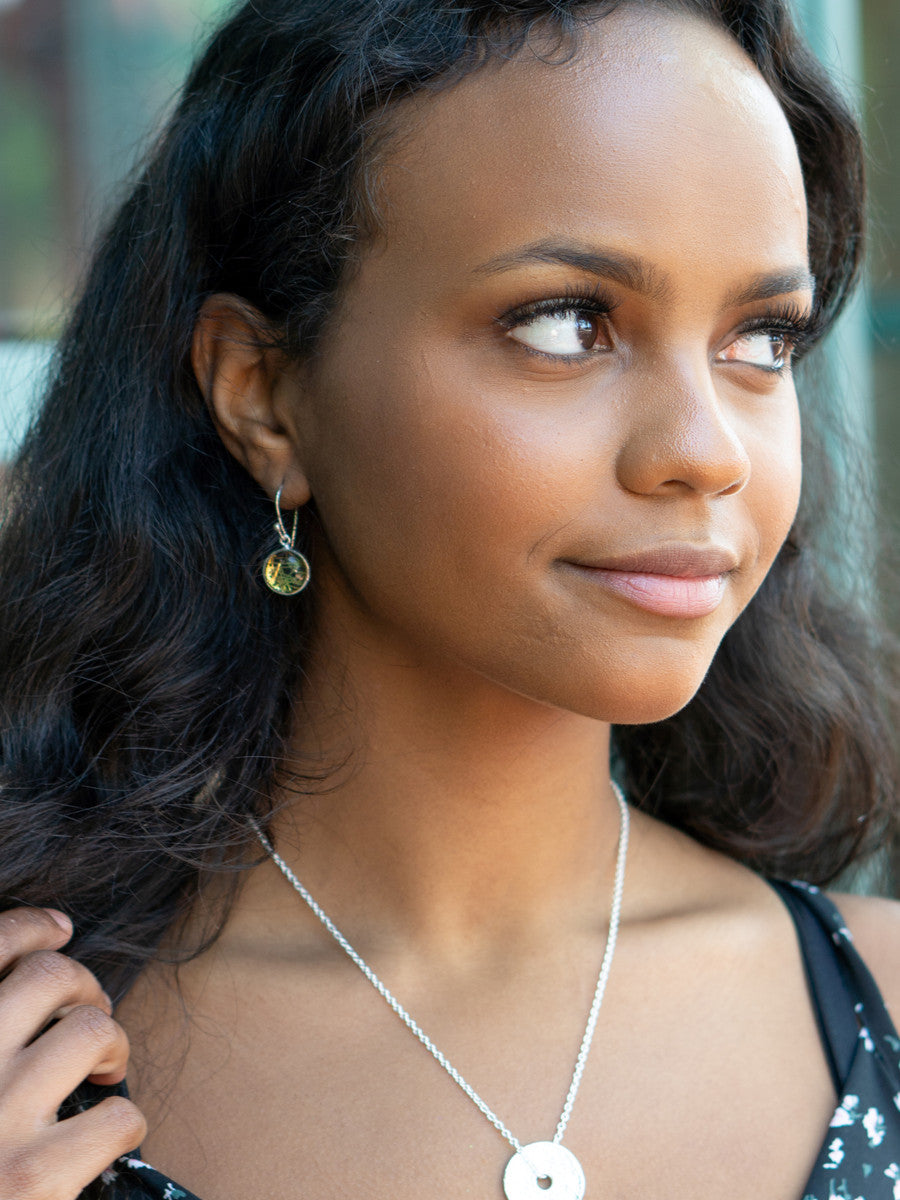 Silver drop rutilated quartz earrings | Fair Anita