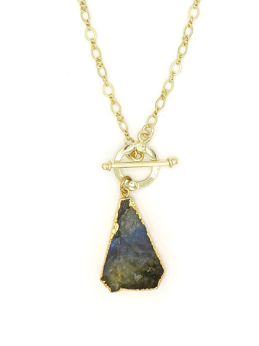 raw labradorite triangle necklace | Fair Anita