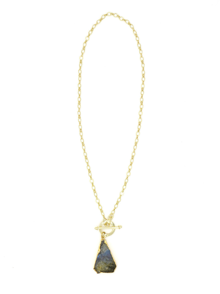 raw labradorite triangle necklace | Fair Anita