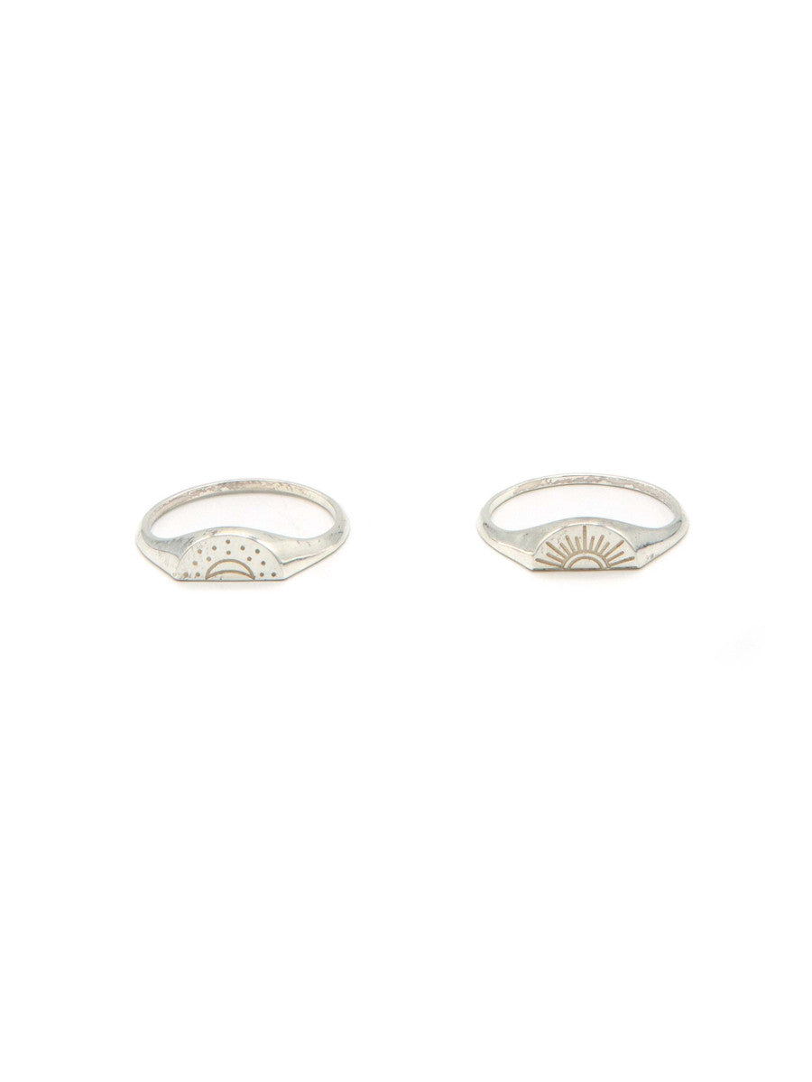 Soleil Moon Sterling Ring Set