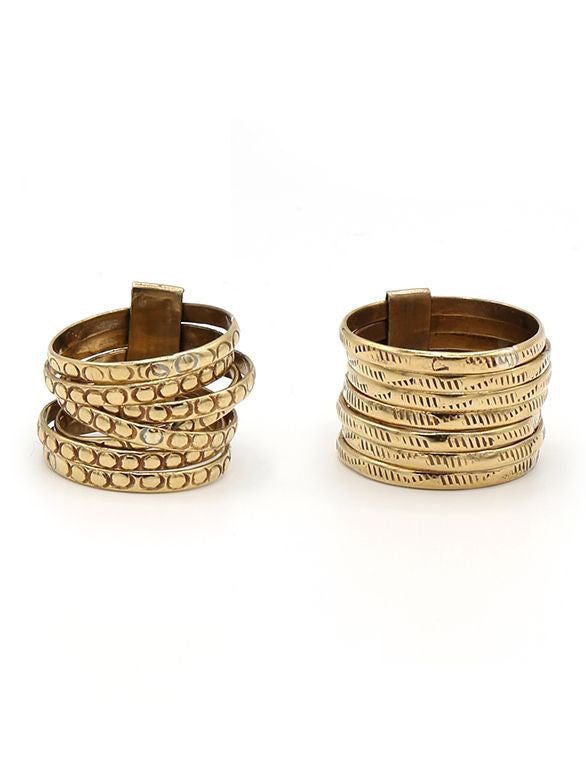 stacked stamped brass ring | Fair Anita