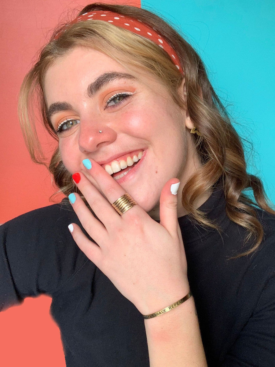 stacked stamped brass ring | Fair Anita