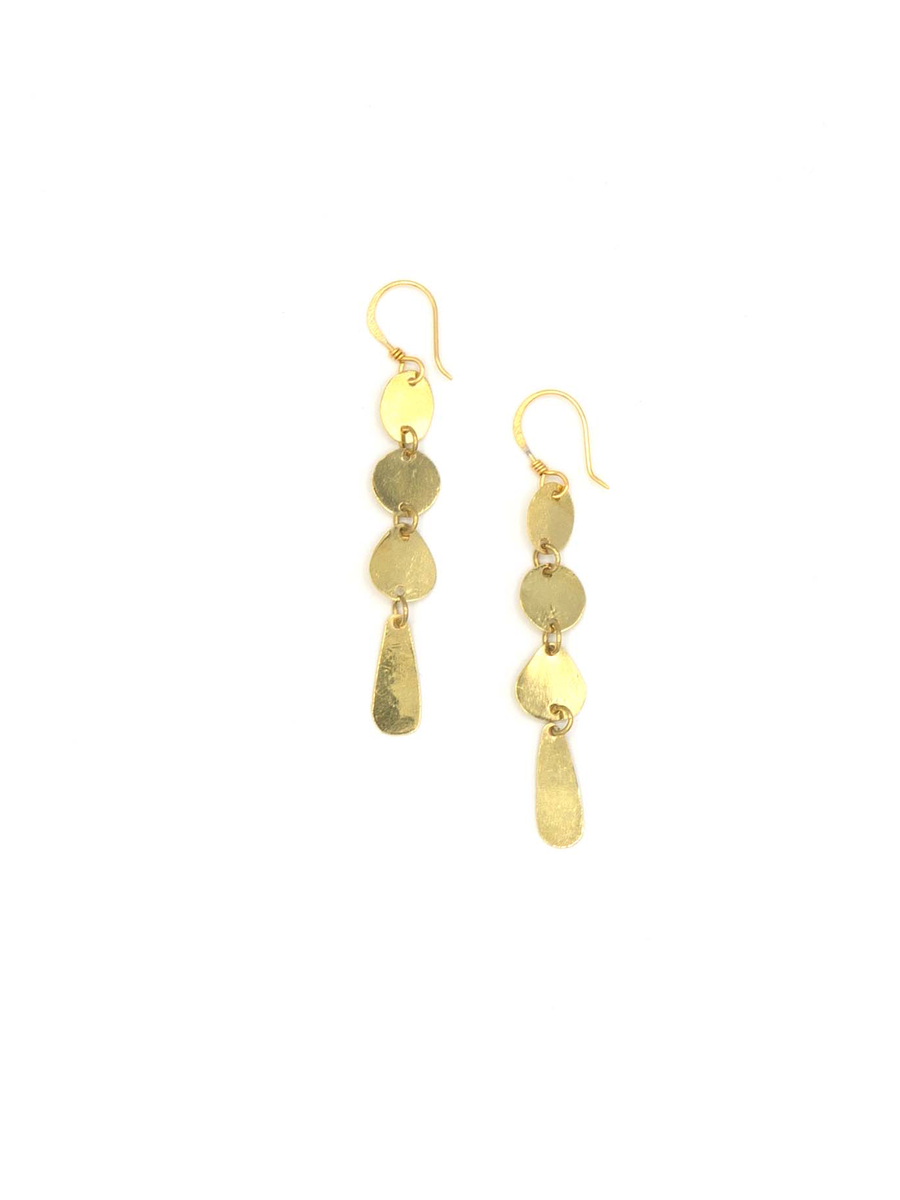 simple stacked disc earrings brass | Fair Anita