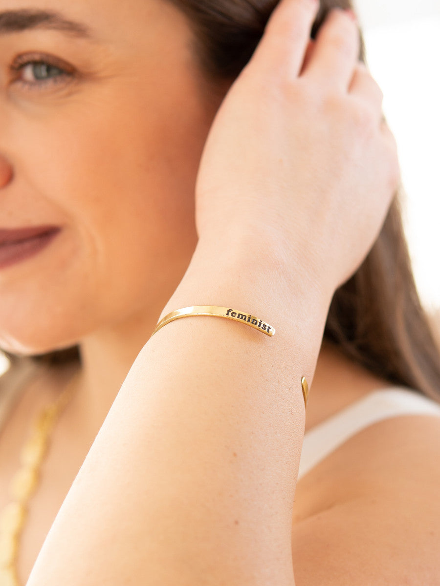 Subtle Brass Feminist Cuff | Fair Anita