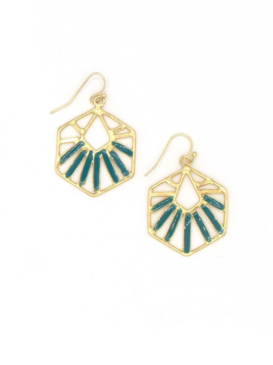 teal and gold starburst earrings | Fair Anita