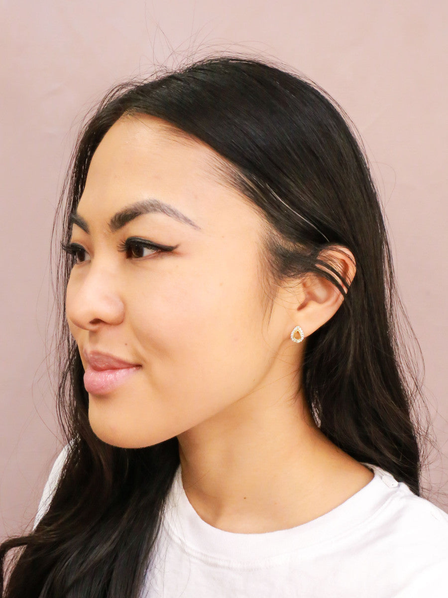 Tiny Sparkle Teardrop Studs | Fair Anita