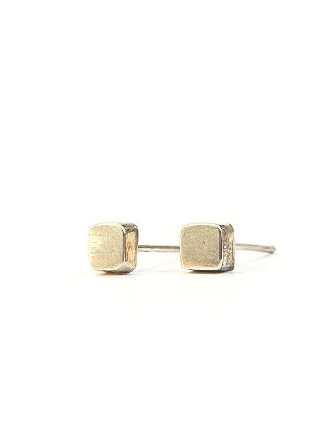 Little square sterling silver stud earrings | Fair Anita