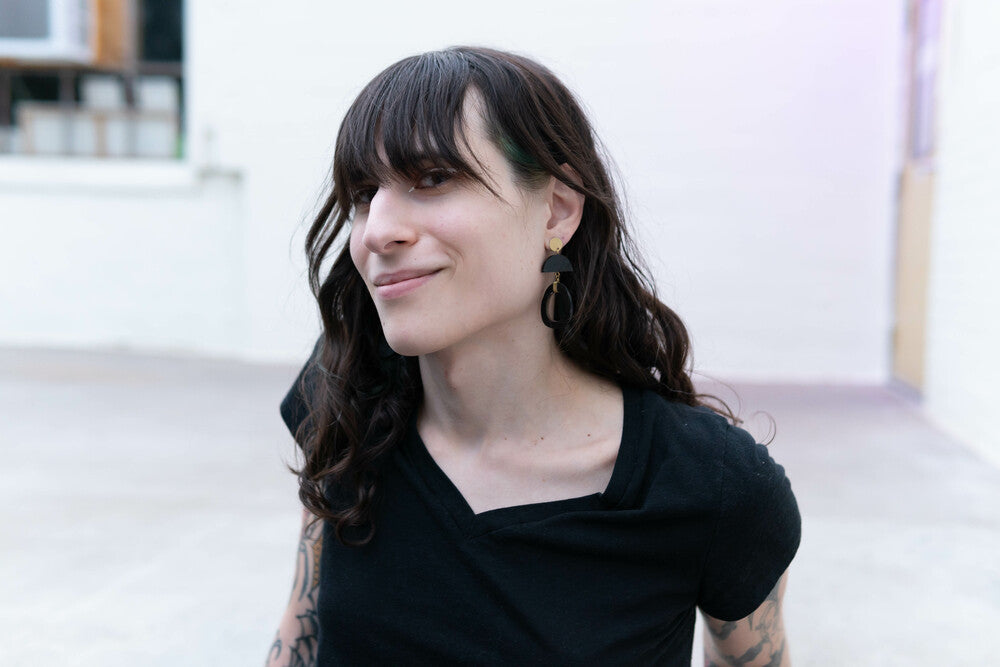 upcycled horn statement earrings | Fair Anita