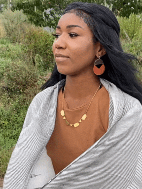 earth tone brass geometric earrings | Fair Anita