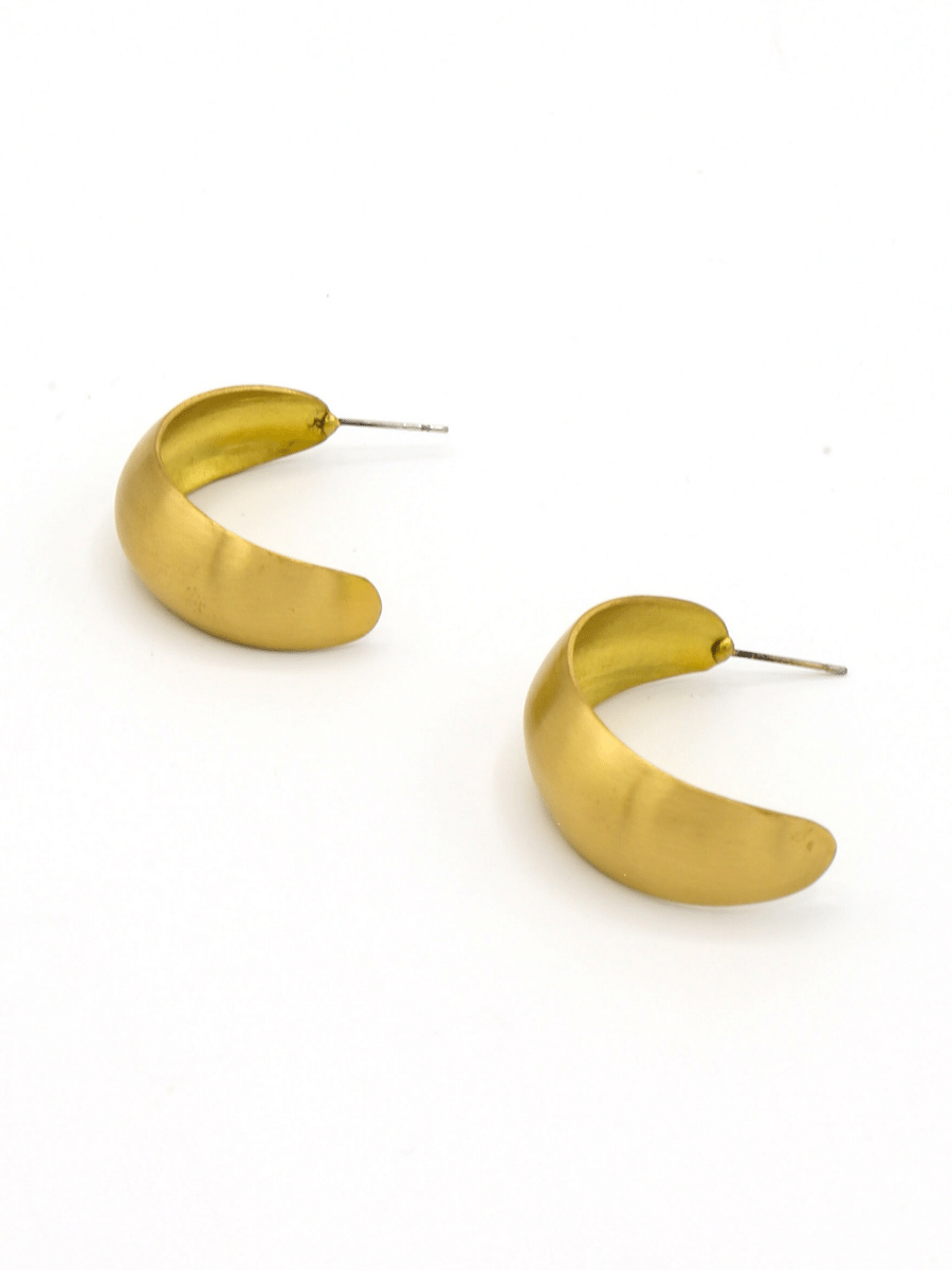 rounded vintage half hoop studs gold | Fair Anita