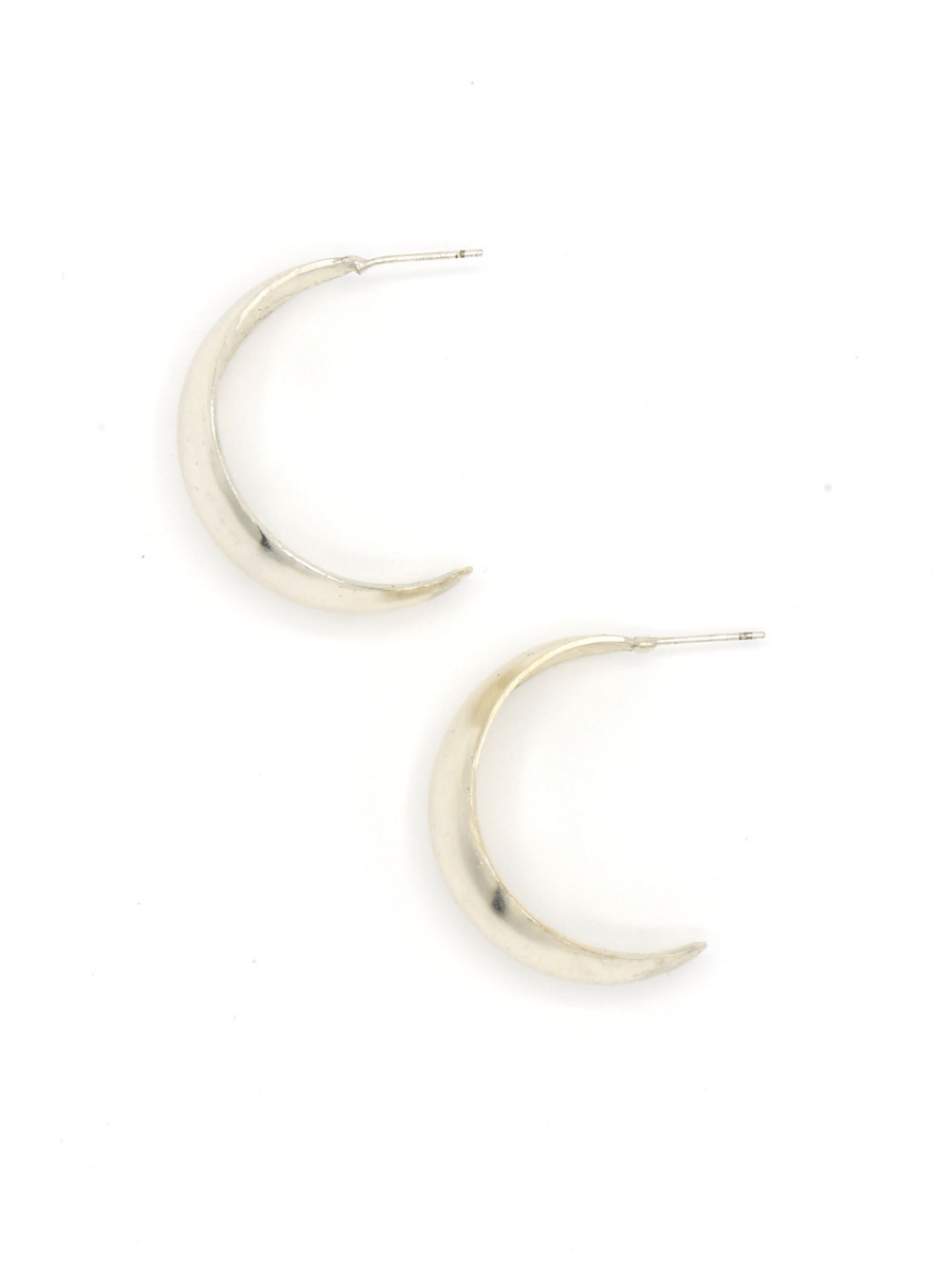 rounded vintage half hoop studs silver | Fair Anita