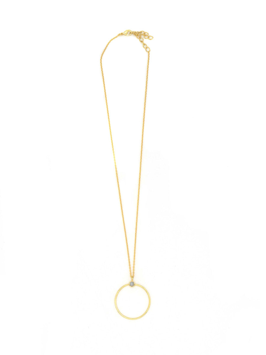 dainty gold oversized loop pendant necklace_Fair Anita