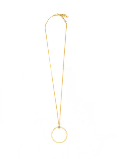 dainty gold oversized loop pendant necklace_Fair Anita