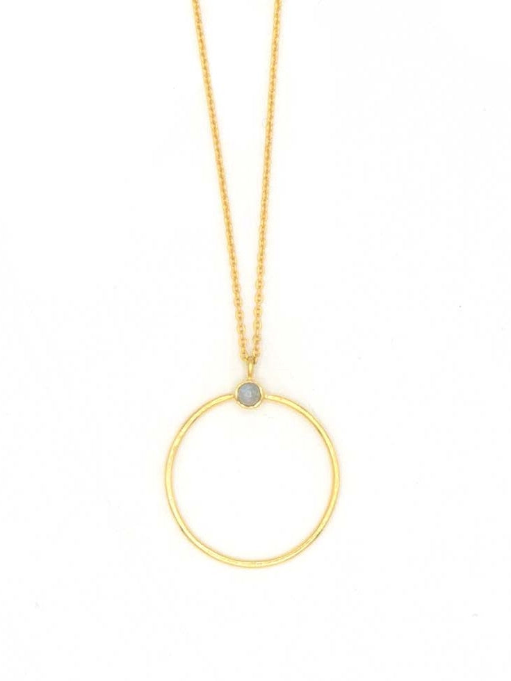 White Stone Loop Necklace