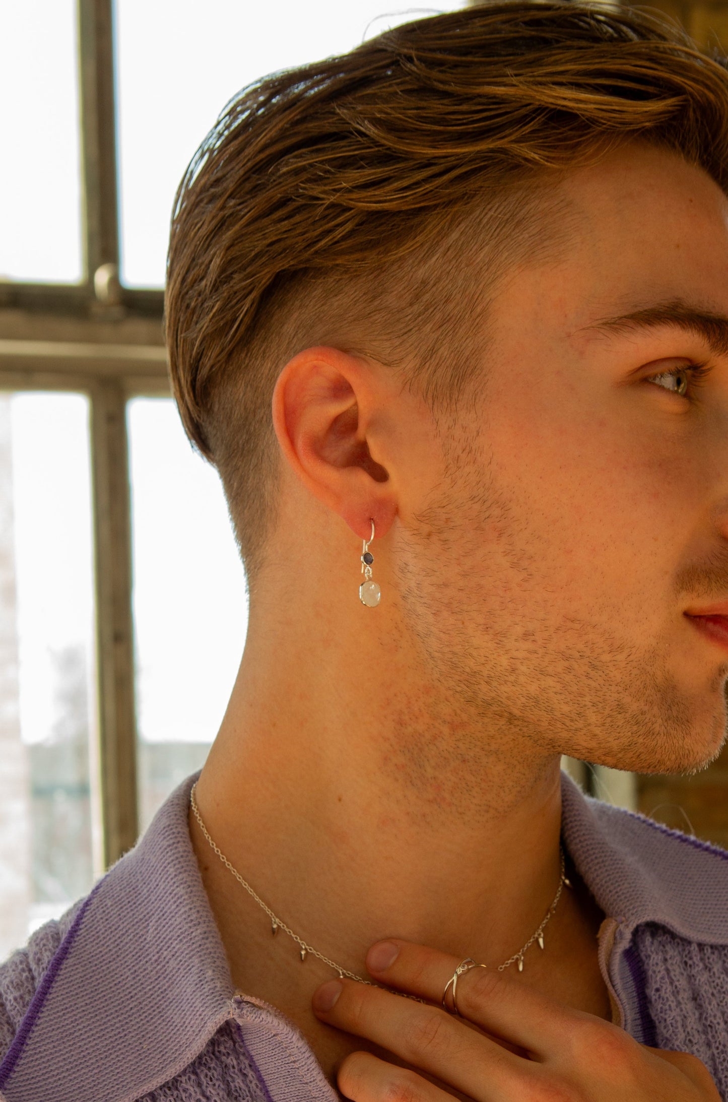 Stone Skip Sterling Silver Earrings