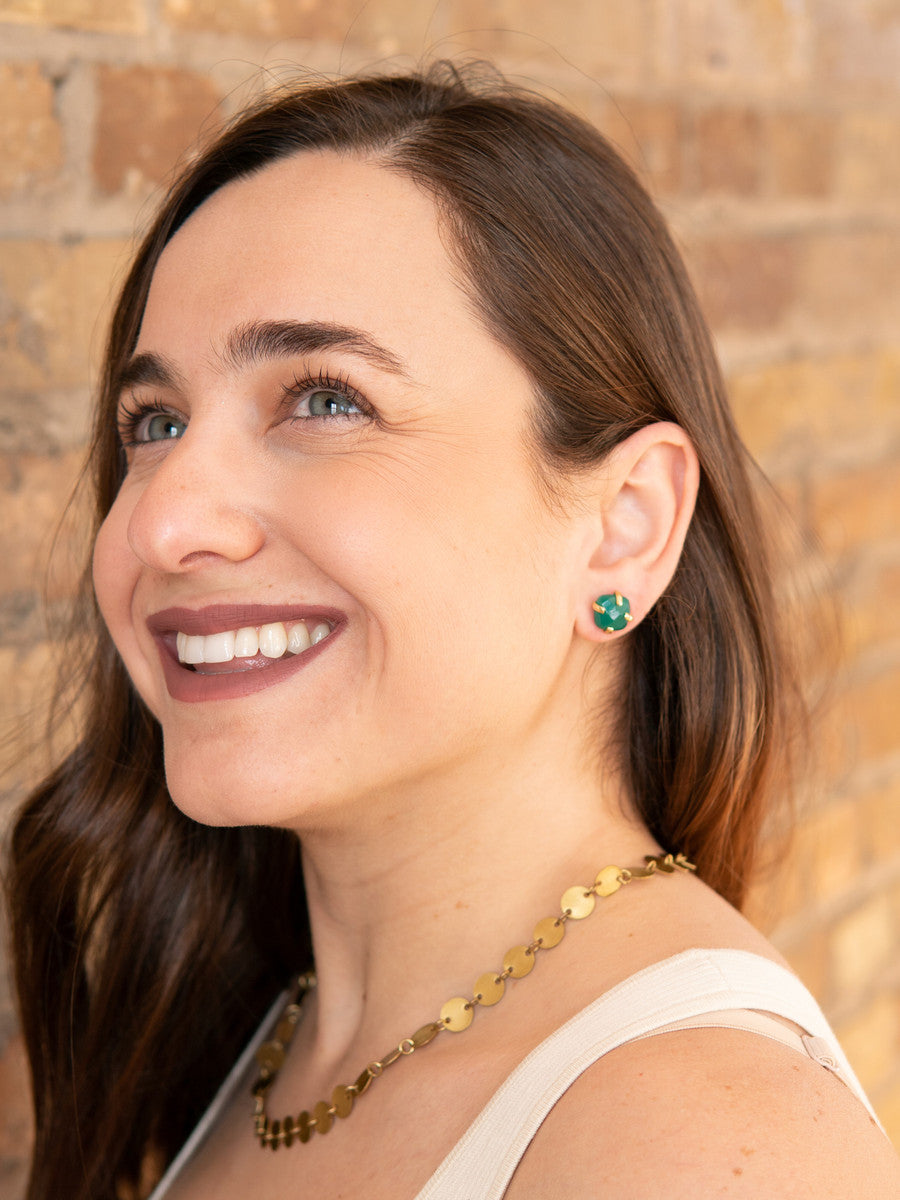 angora green and brass studs affordable | Fair Anita