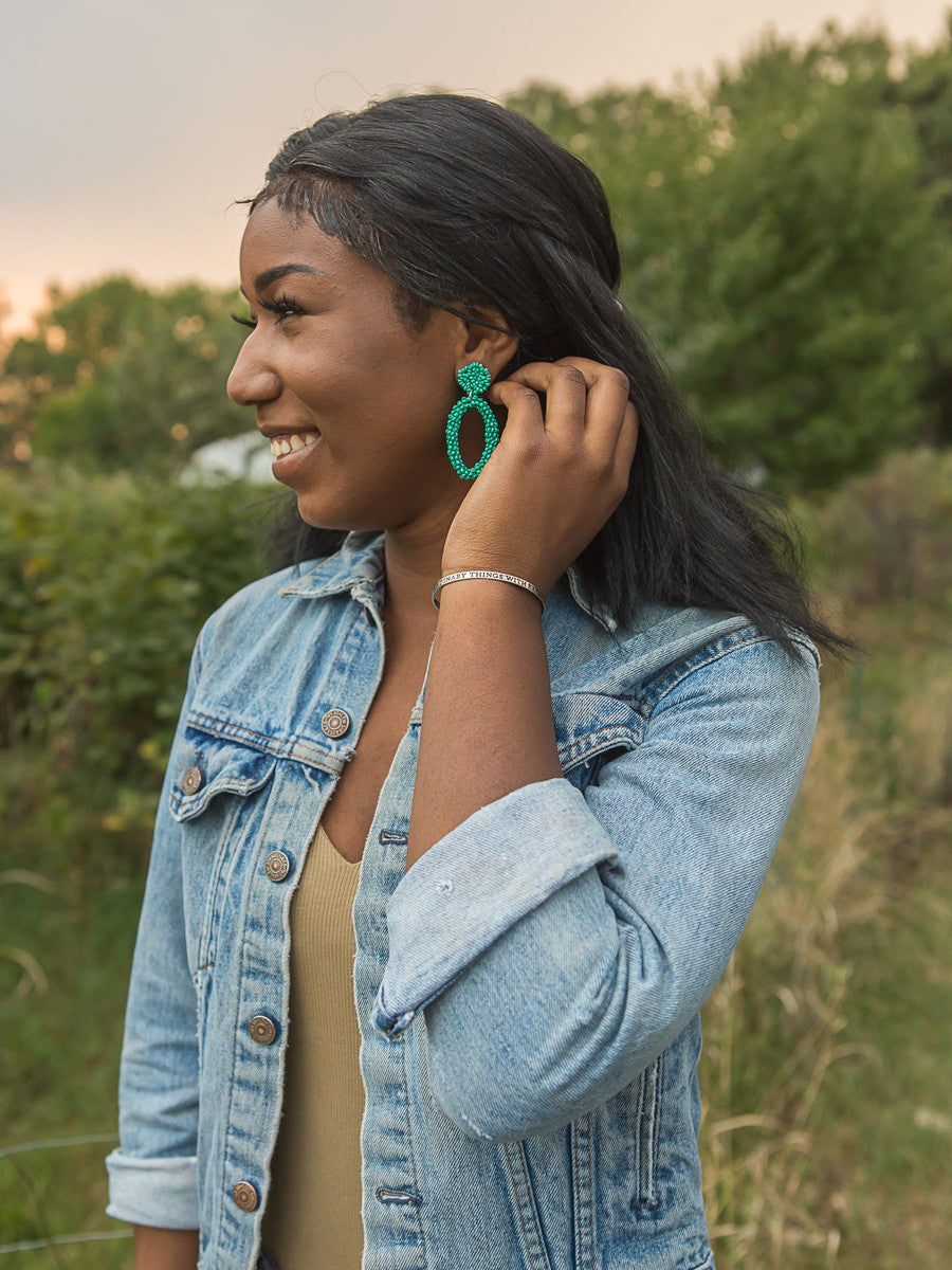beaded loop studs Teal | Fair Anita