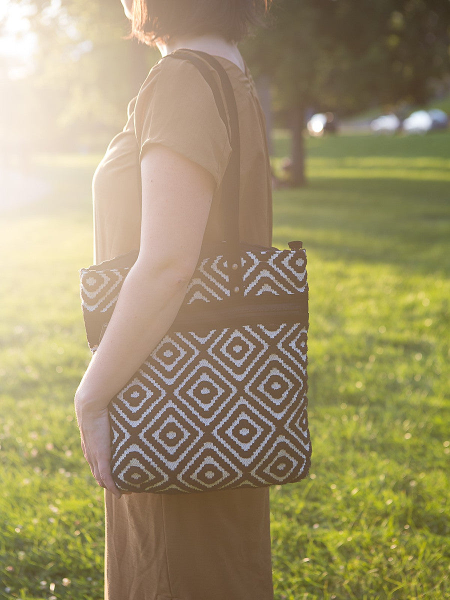 black and white pattern tote bag | Fair Anita