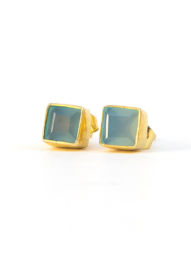 Crystal Waters Studs - Brass