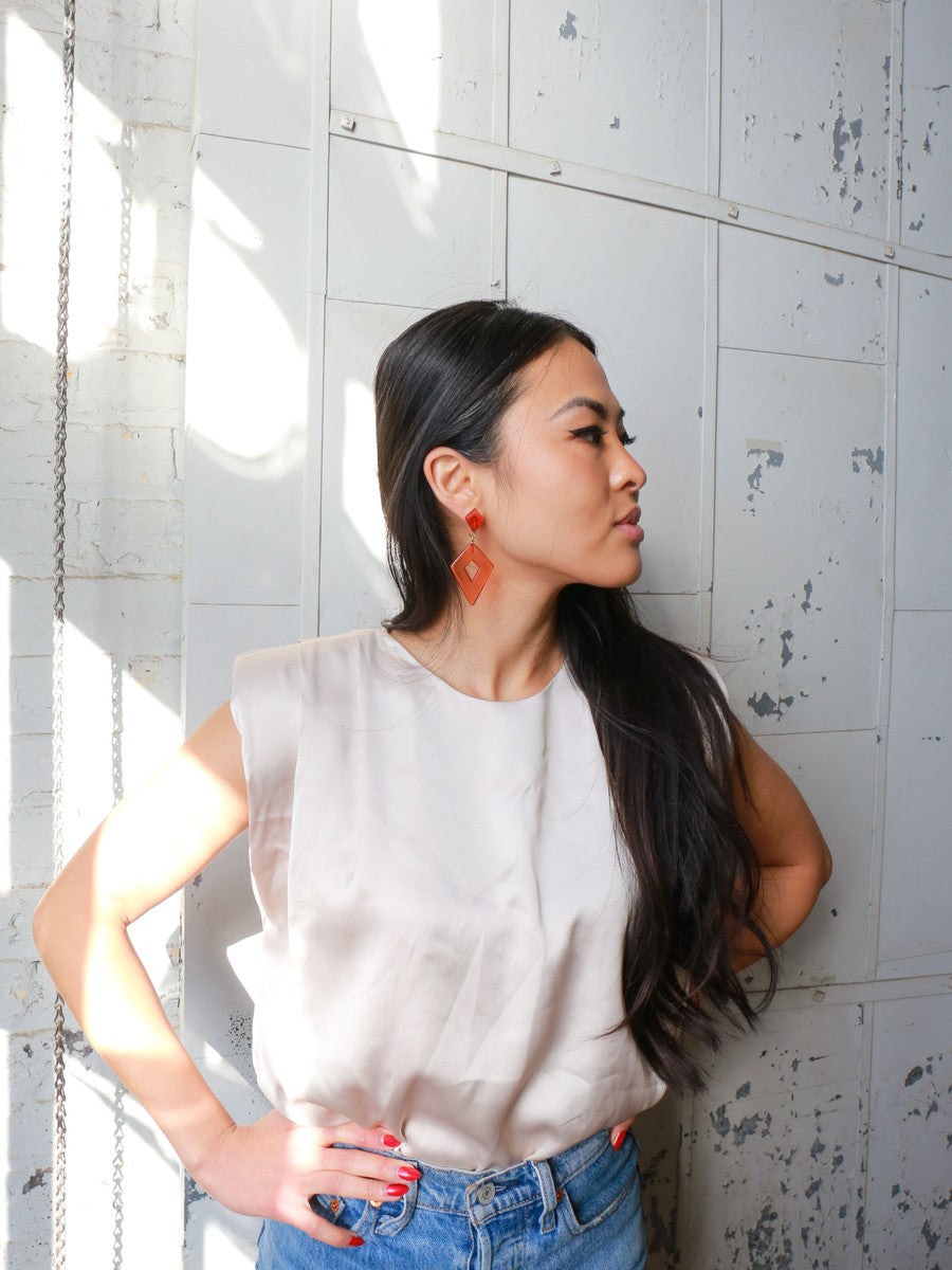 bright orange fair trade earrings | Fair Anita