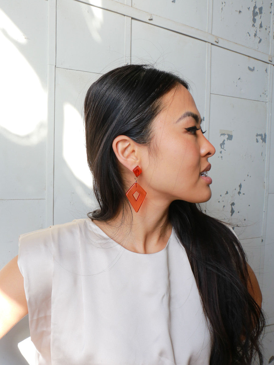 bright orange fair trade earrings | Fair Anita