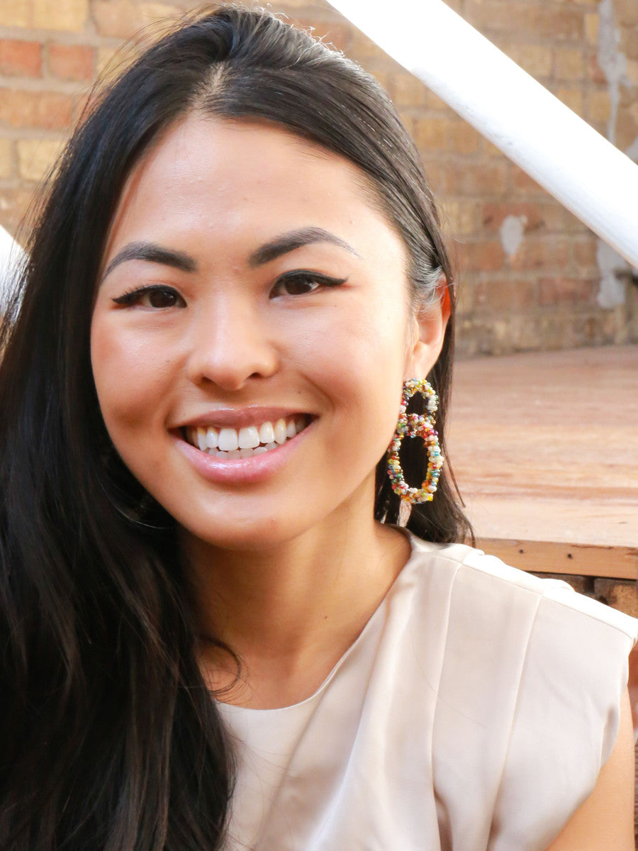colorful beaded confetti earrings | Fair Anita