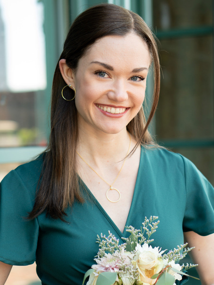 dainty oversized brass circle stud | Fair Anita