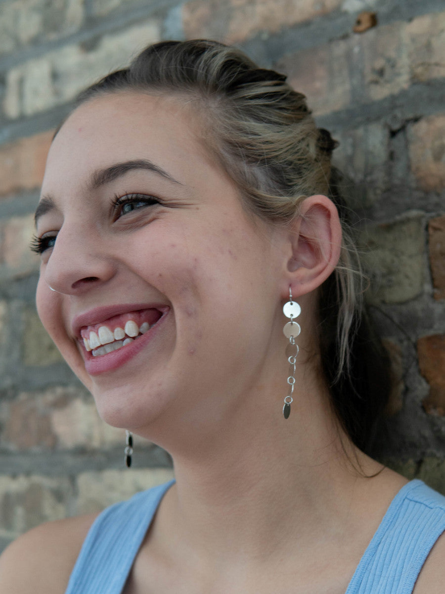 silver disc chain earrings_Fair Anita
