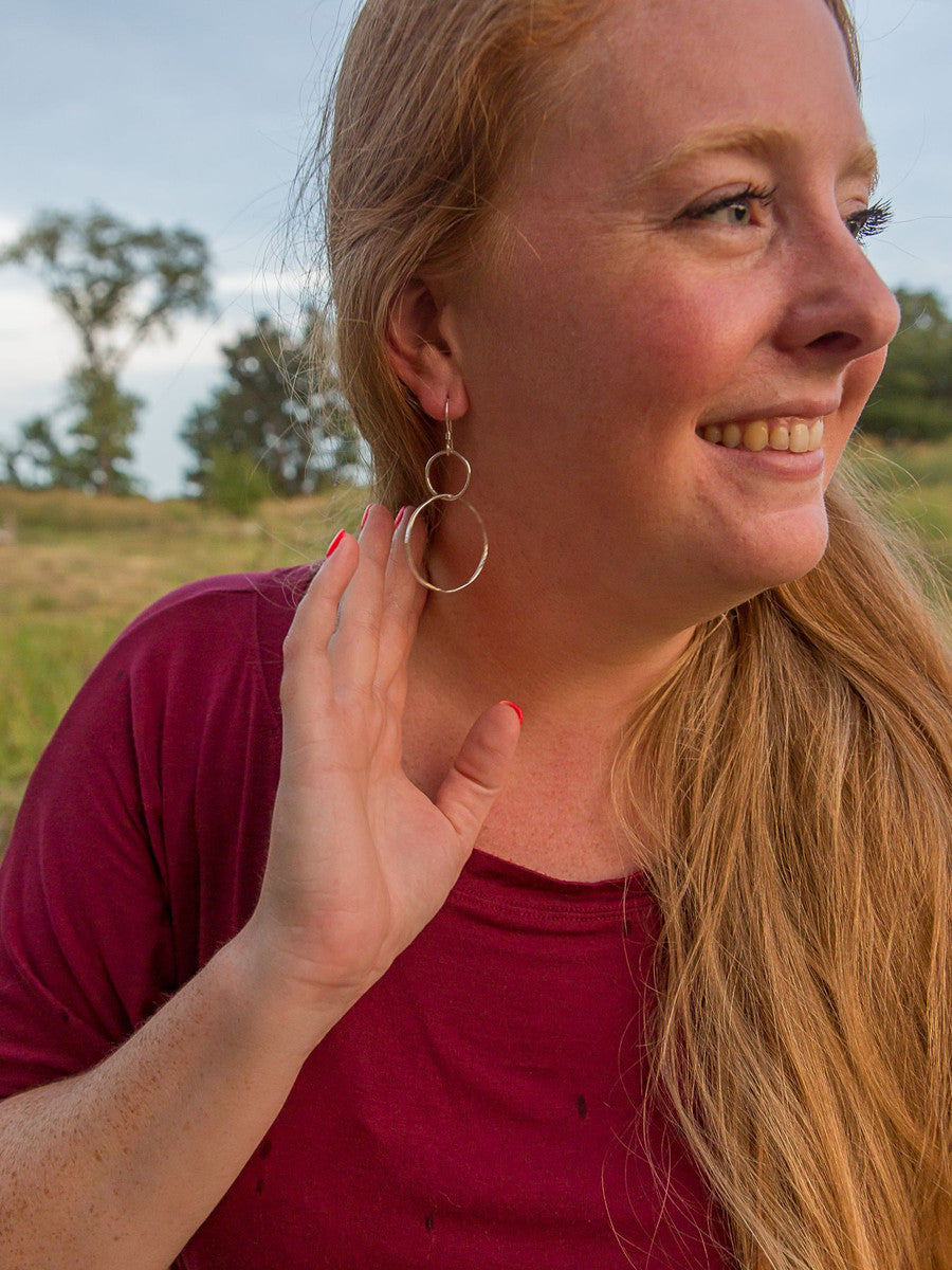 double hoop sterling silver earrings | Fair Anita