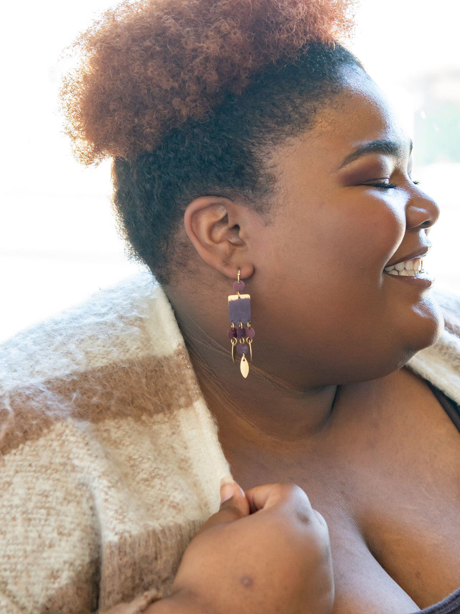 earthy red brass earrings | Fair Anita